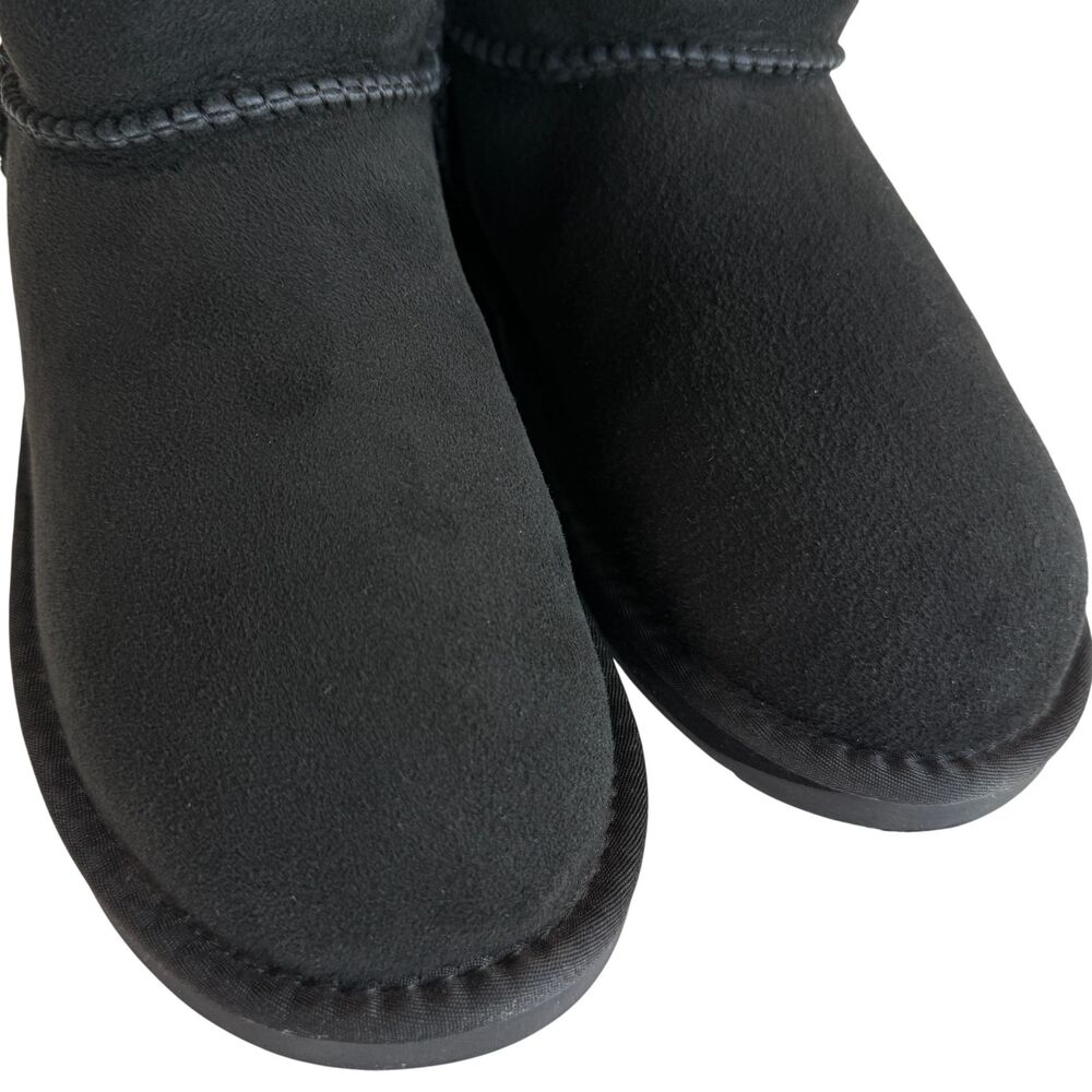 AUSTRALIA LUXE COLLECTIVE Black Cosy Tall Boots Sheepskin Fur Women's Size 7 - Picture 3 of 16